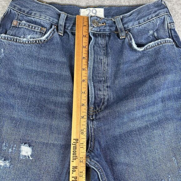 We The Free Jeans Womens 29 Relaxed High Rise Button Fly Straight Boho Grunge - Picture 11 of 15